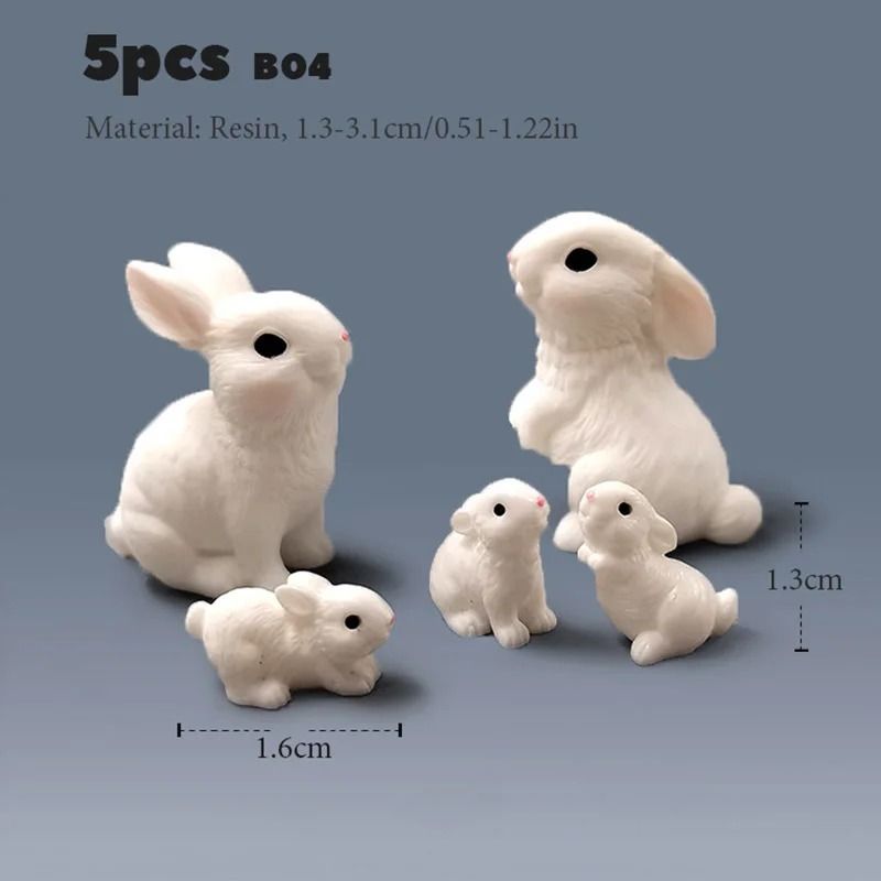 Mini Animal Figurines Set Fairy Garden Dollhouse Aquarium Decor 12