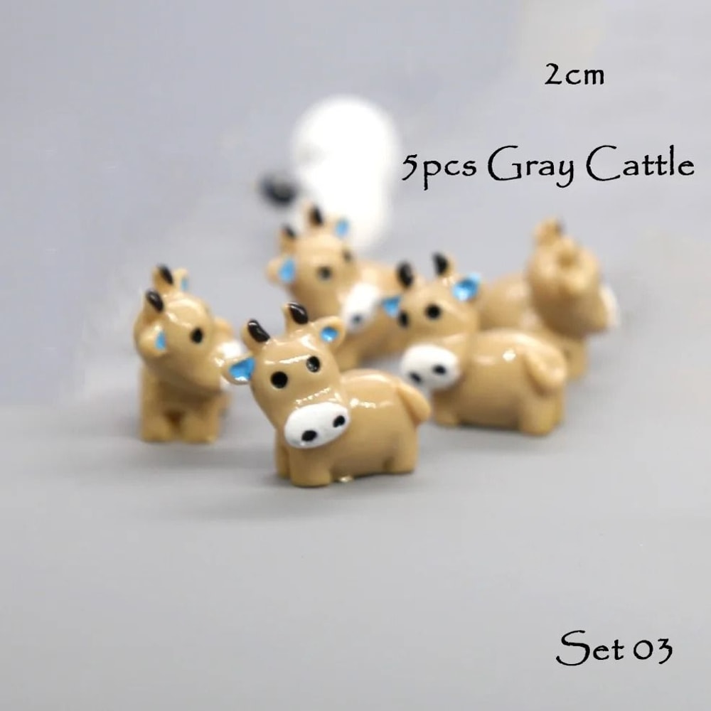 Mini Animal Figurines Set Fairy Garden Dollhouse Aquarium Decor 2