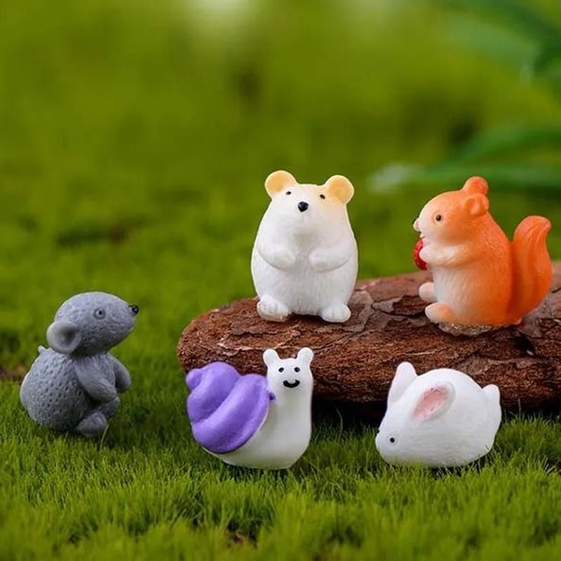 Mini Animal Figurines Set Fairy Garden Dollhouse Aquarium Decor 23
