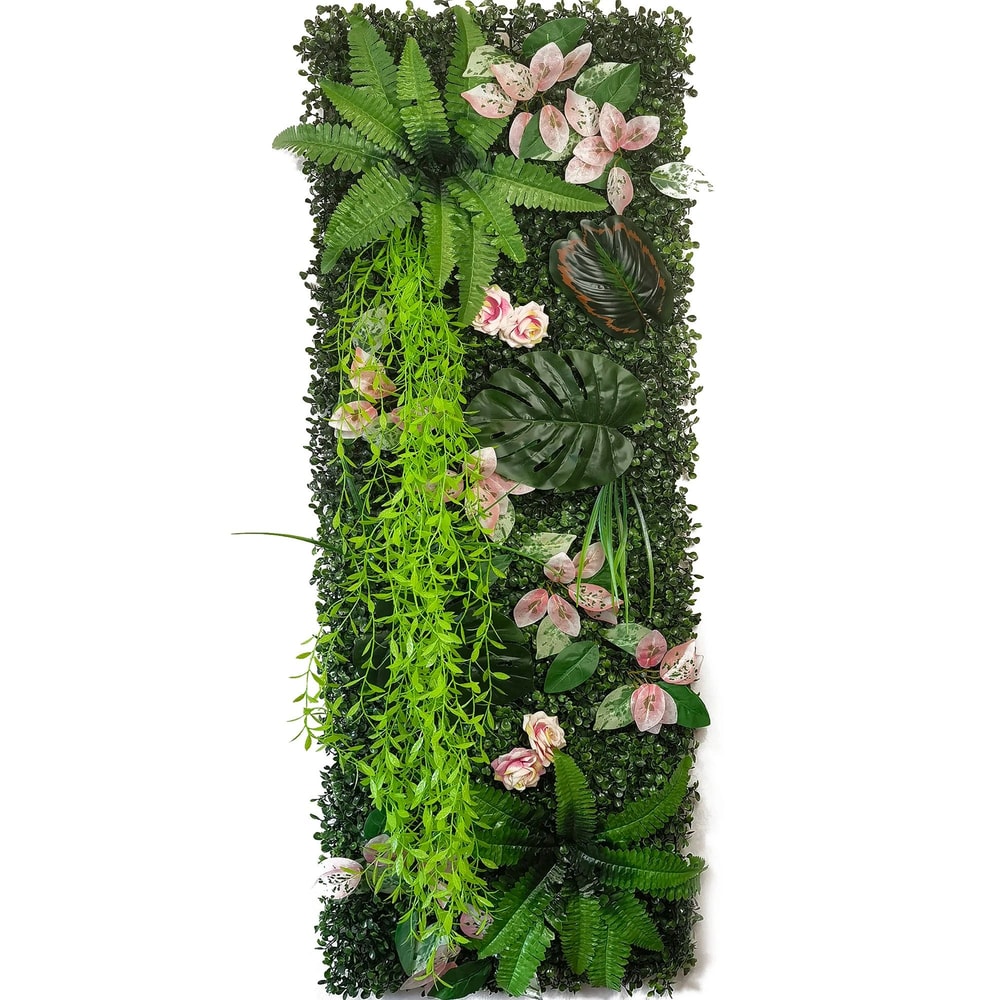 Artificial Grass Wall Panel Faux Greenery Backdrop Decor 11