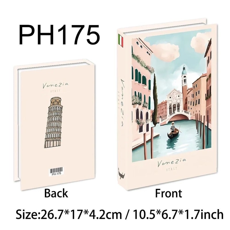 Travel Style Decorative Book Box Fake Book Storage Decor 2
