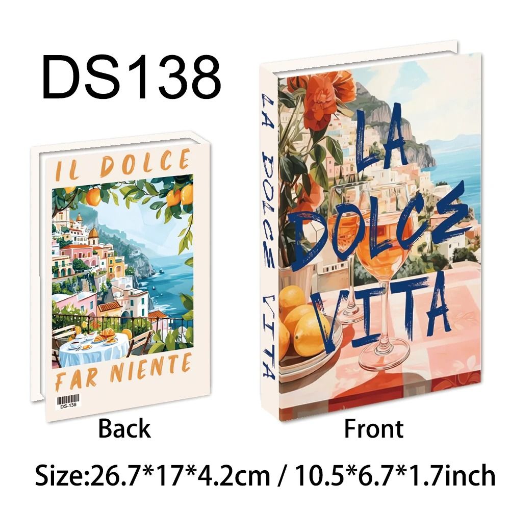 Travel Style Decorative Book Box Fake Book Storage Decor 4