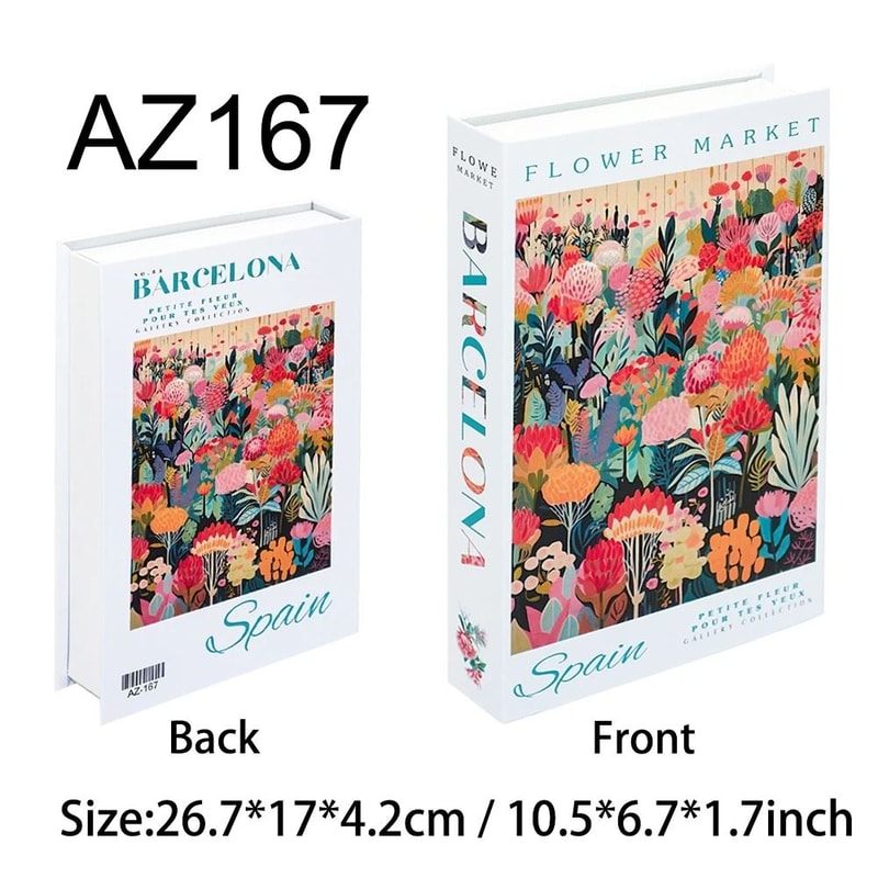 Travel Style Decorative Book Box Fake Book Storage Decor 7