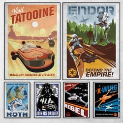 galactic retro space poster tatooine canvas movie wall art