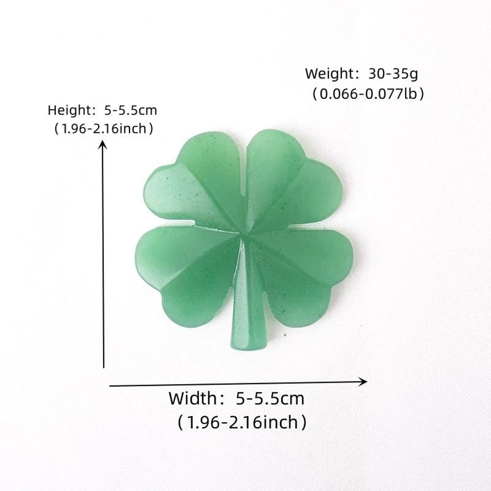 Aventurine Four Leaf Clover Crystal Figurine Lucky Gemstone Decor 3