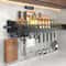 No Drill Metal Kitchen Shelf Large Capacity Wall Storage Rack 8