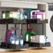 Double Layer Pull Out Under Sink Organizer With Hooks Storage Rack 0