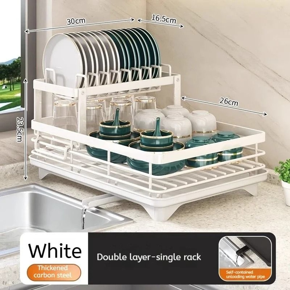 Adjustable Over Sink Dish Drying Rack Stainless Steel Kitchen Organizer 1
