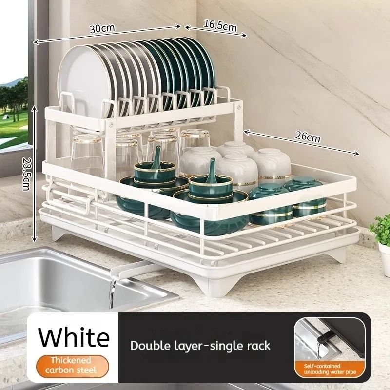 Adjustable Over Sink Dish Drying Rack Stainless Steel Kitchen Organizer 1