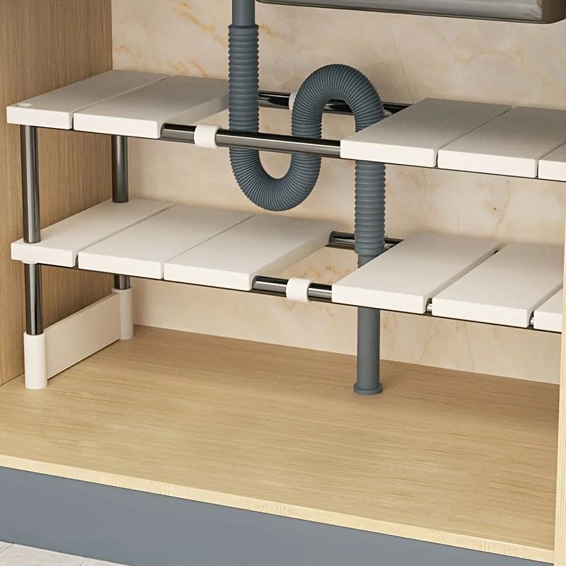 Expandable Under Sink Storage Rack Adjustable Multi Layer Cabinet Organizer 0