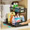 2 Tier Sliding Under Sink Organizer Rustproof Metal Cabinet Storage Rack 3