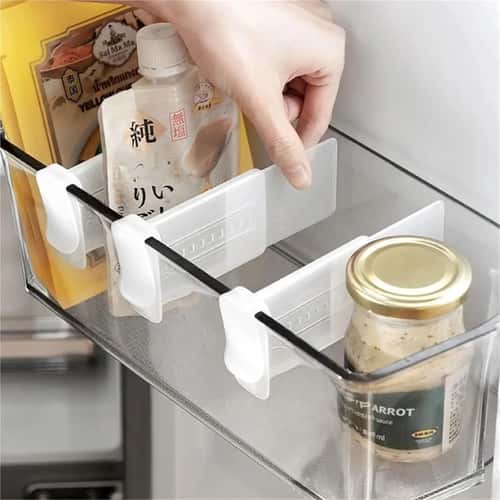 Adjustable Refrigerator Divider Clips Fridge Shelf Organizer Set