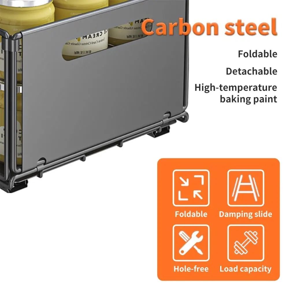 Pull Out Spice Rack Organizer Sliding Cabinet Drawer For Kitchen Storage 8