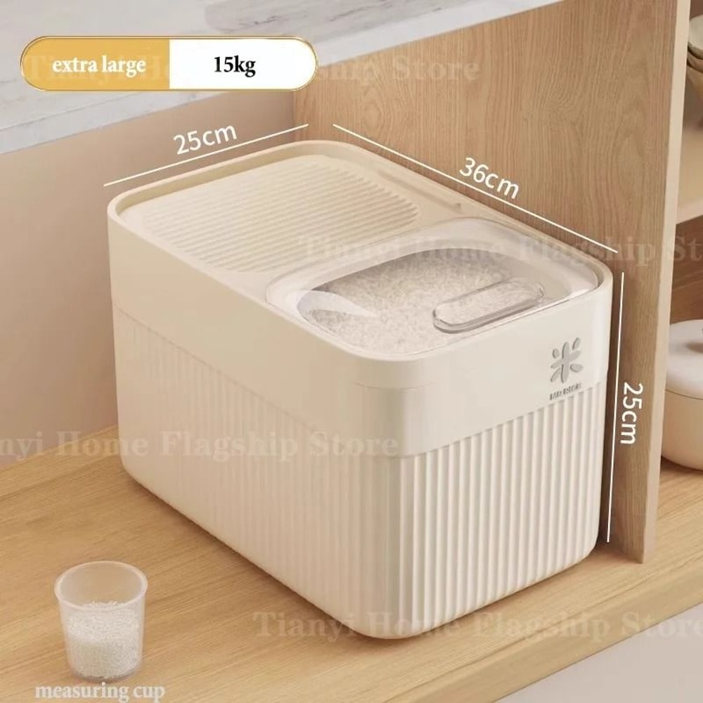 Airtight Rice Storage Container Large Capacity Grain Storage Box With Lid 3