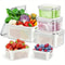 Fridge Food Storage Containers With Strainer Fresh Produce Organizer Set 6