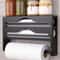 Bamboo Wall Mounted Wrap Dispenser With Cutter And Paper Towel Holder 5