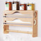 Bamboo Wall Mounted Wrap Dispenser With Cutter And Paper Towel Holder 7