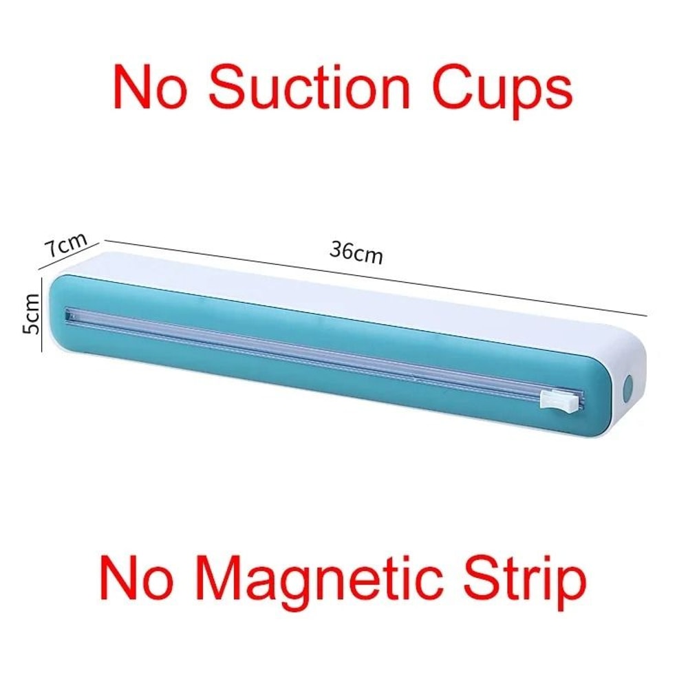 Magnetic Plastic Wrap Dispenser With Cutter Kitchen Foil And Film Organizer 10