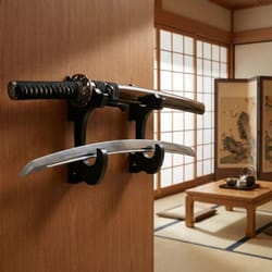 wooden wall mounted sword display rack samurai katana holder organizer