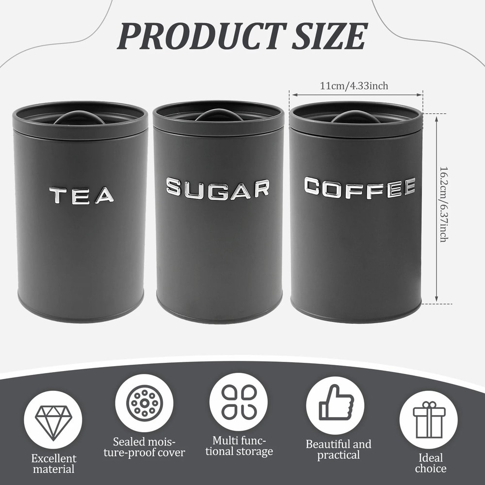 Airtight Coffee Tea Sugar Canisters Set Kitchen Countertop Storage Jars 10