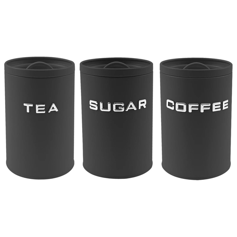 Airtight Coffee Tea Sugar Canisters Set Kitchen Countertop Storage Jars 2