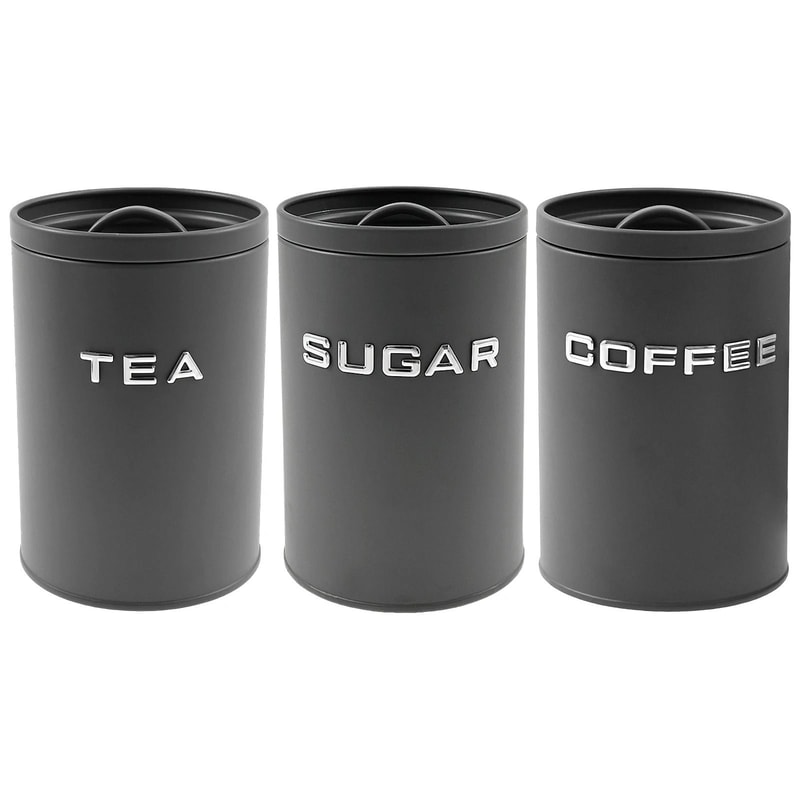 Airtight Coffee Tea Sugar Canisters Set Kitchen Countertop Storage Jars 4