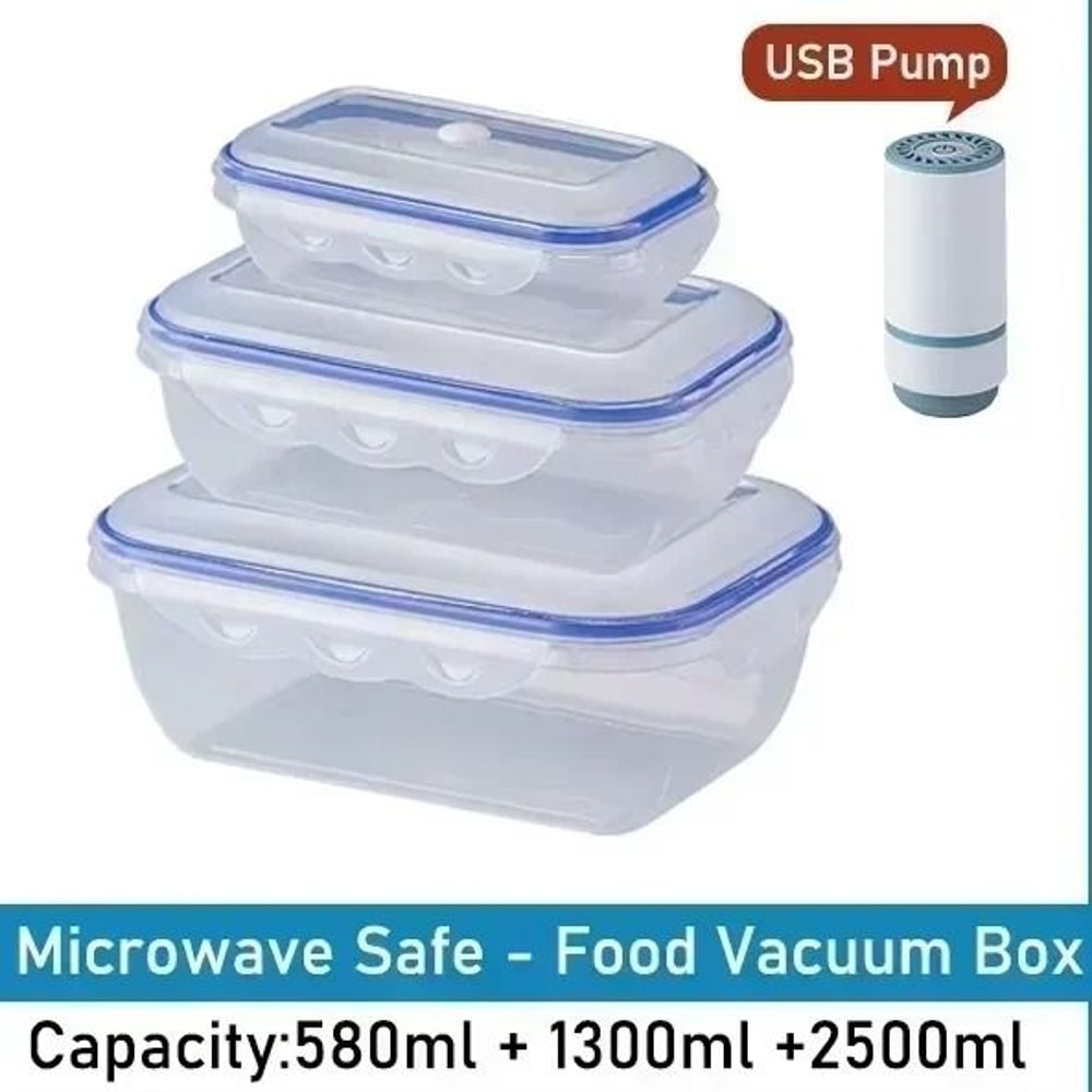 Vacuum Food Storage Container Airtight Fridge Organizer Microwave Safe Box 11