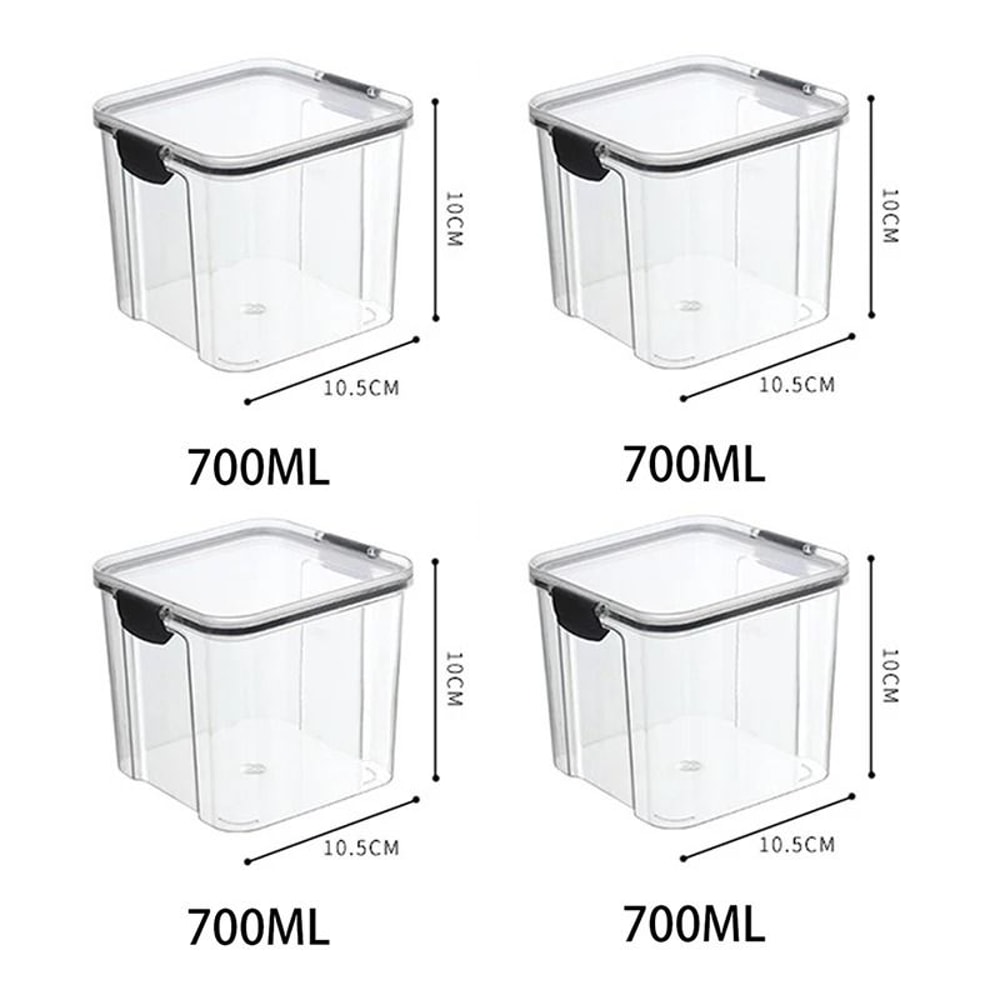 5 Piece Airtight Kitchen Storage Containers Stackable Grain Organizer Set 8