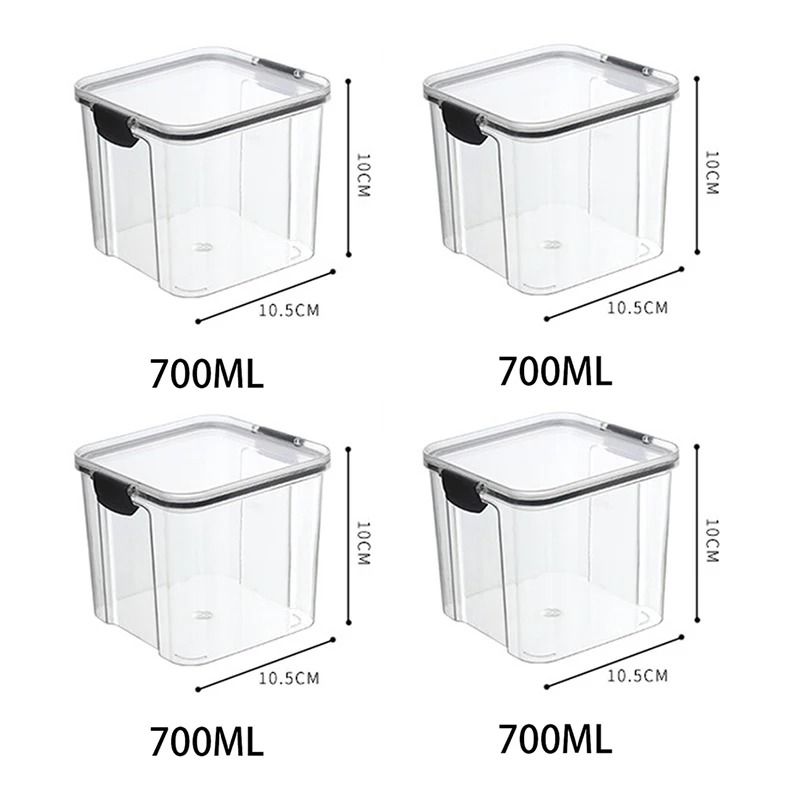 5 Piece Airtight Kitchen Storage Containers Stackable Grain Organizer Set 8
