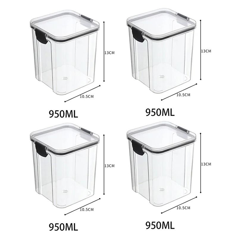 5 Piece Airtight Kitchen Storage Containers Stackable Grain Organizer Set 9