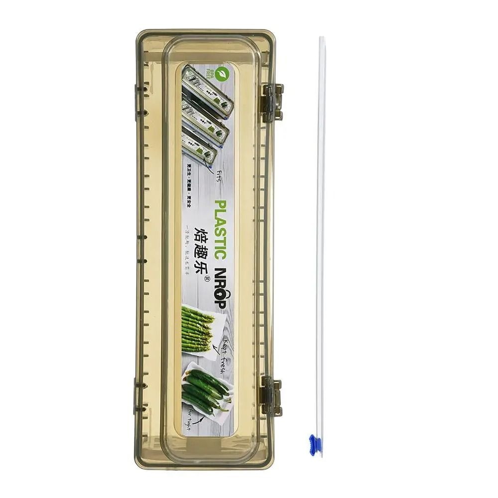 Plastic Wrap Dispenser With Cutter Kitchen Cling Film Organizer 3