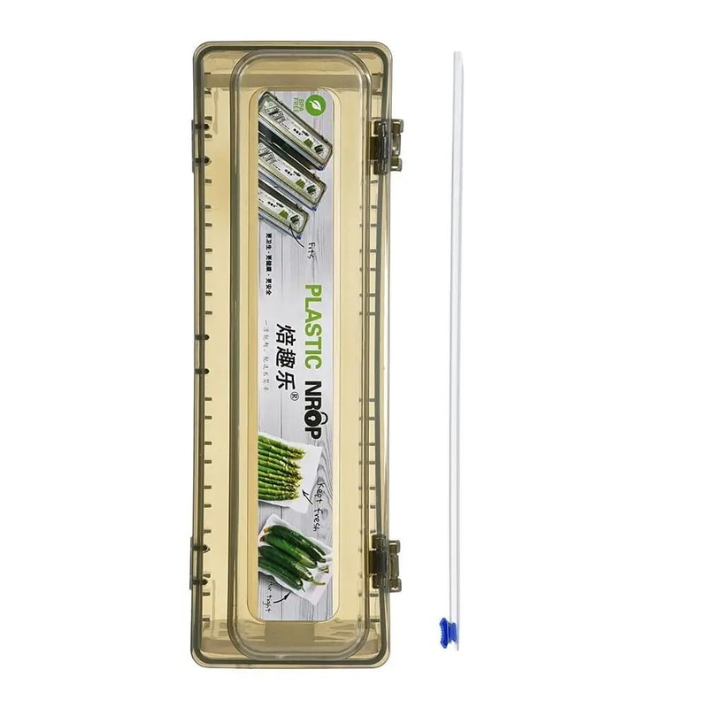 Plastic Wrap Dispenser With Cutter Kitchen Cling Film Organizer 0