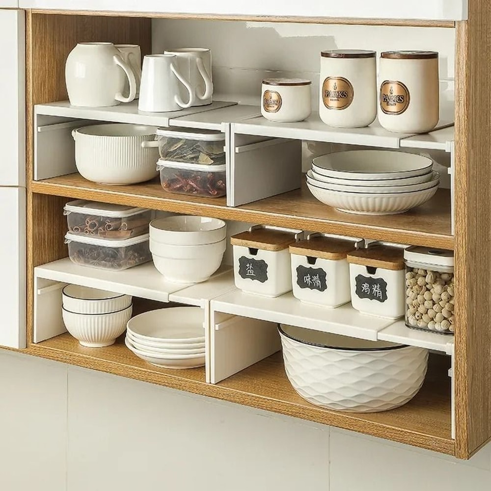 Retractable Kitchen Shelf Organizer Expandable Cabinet Storage Rack 7