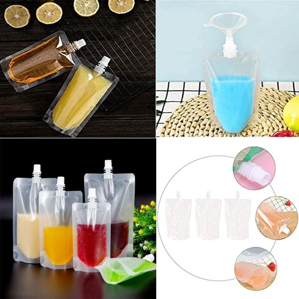 Reusable Drink Pouches With Spout Portable Juice Storage Bags 13