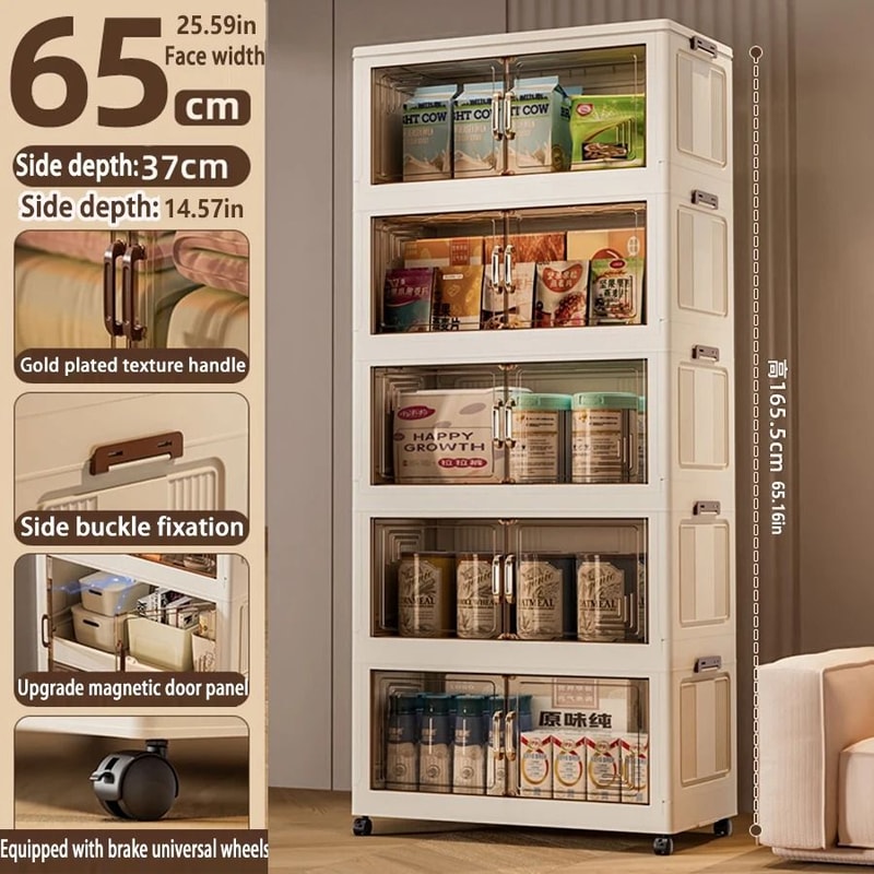 Foldable Storage Cabinet Large Capacity Dustproof Wardrobe Organizer 17