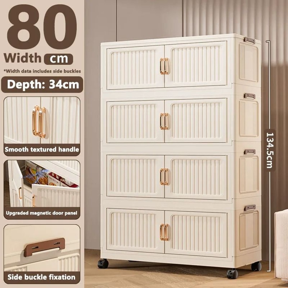 Foldable Storage Cabinet Large Capacity Dustproof Wardrobe Organizer 23