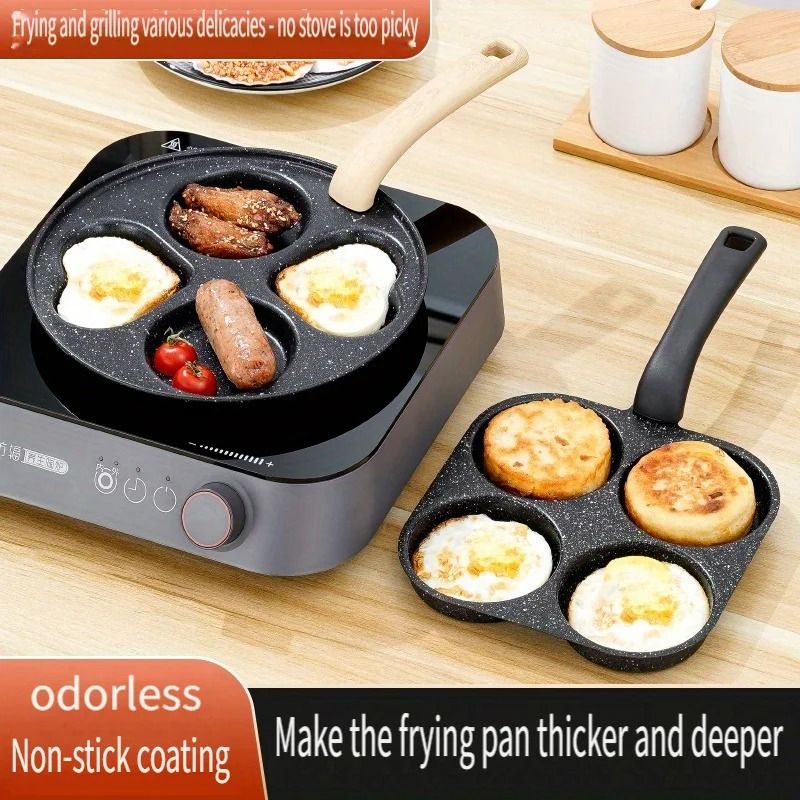 QuickFlip 4 Hole Omelette Pan Nonstick Egg Frying Pan 6