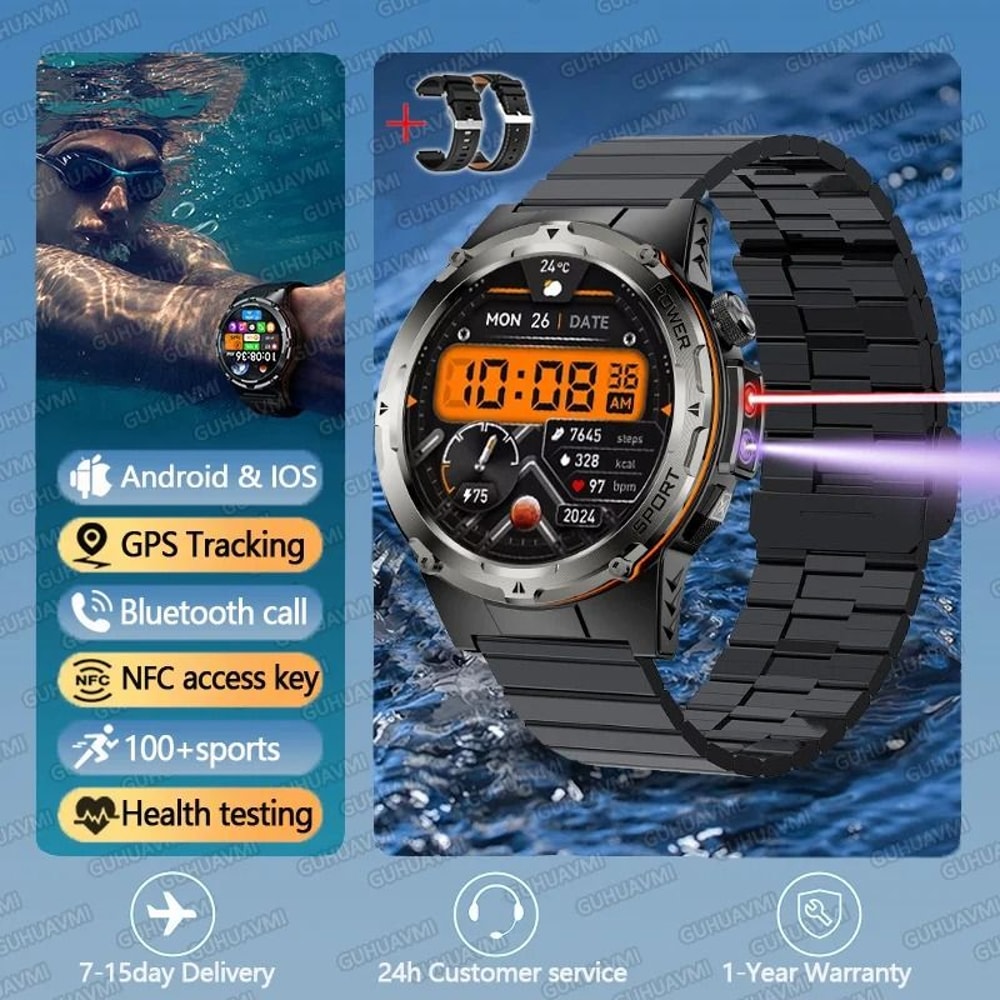 TitanCore GPS Military Smart Watch NFC Bluetooth Call Waterproof Sports Watch 8