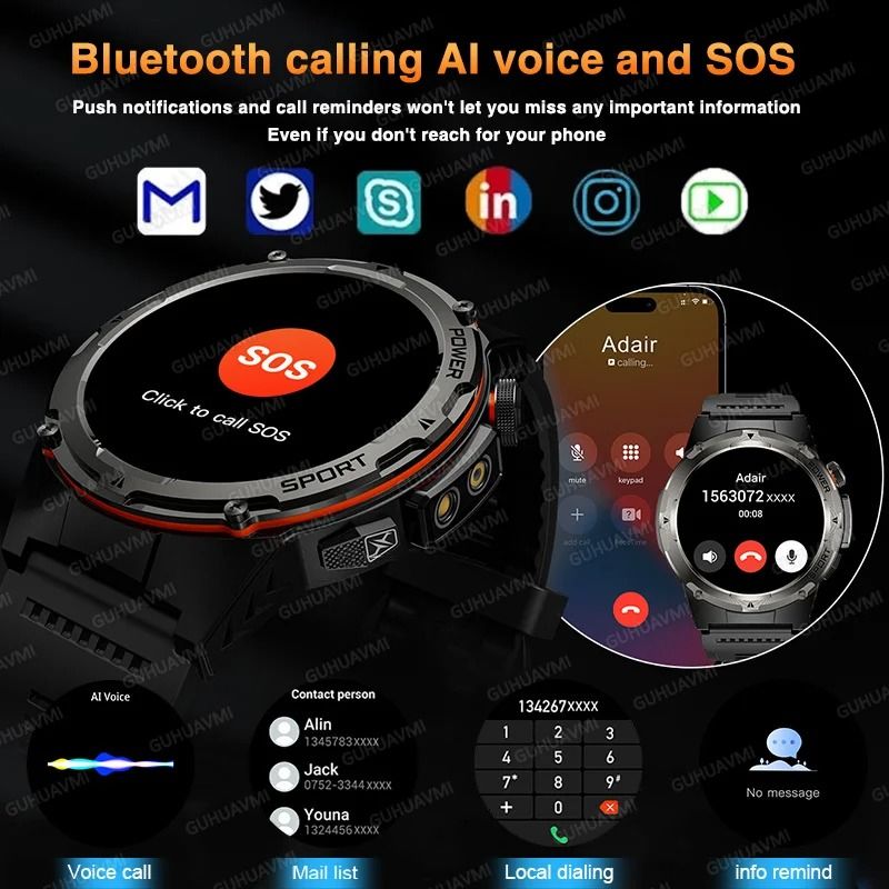 TitanCore GPS Military Smart Watch NFC Bluetooth Call Waterproof Sports Watch 14