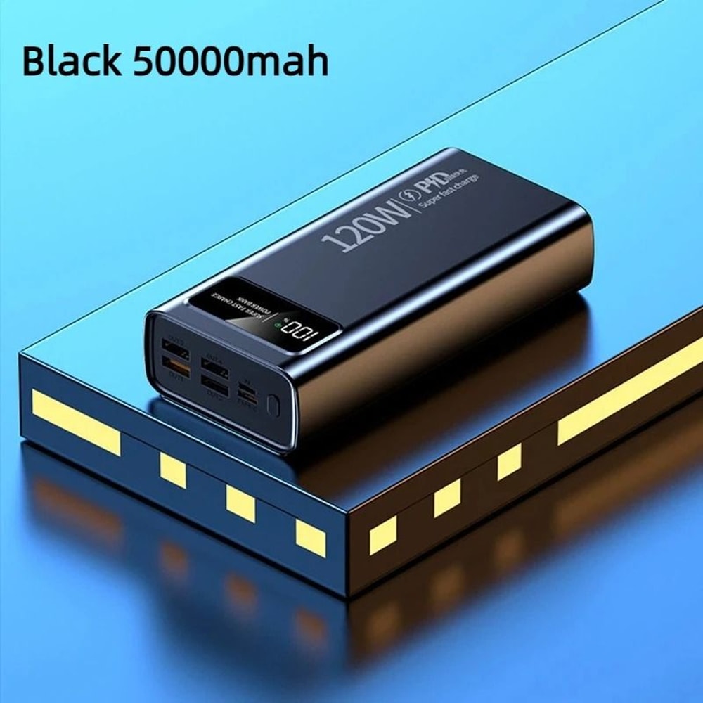 50000mAh High Capacity Power Bank 120W Fast Charging Portable Charger With Digital Display 6