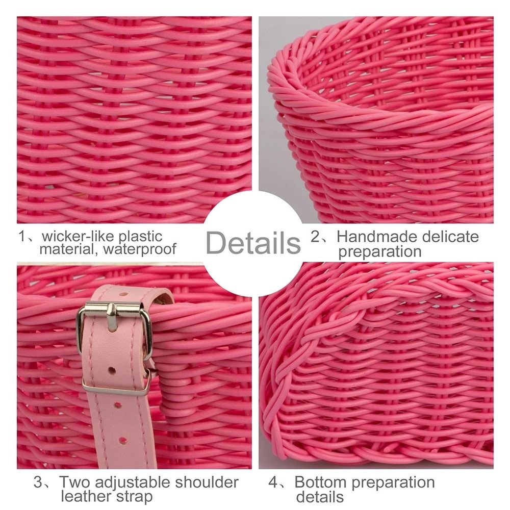 Adjustable Bicycle Front Basket Woven Handlebar Bike Basket For Storage And Daily Use 9