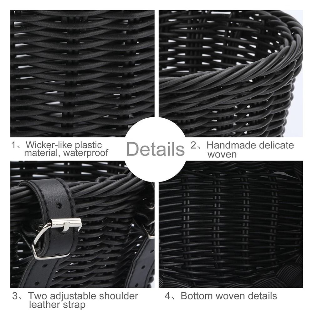 Adjustable Bicycle Front Basket Woven Handlebar Bike Basket For Storage And Daily Use 10