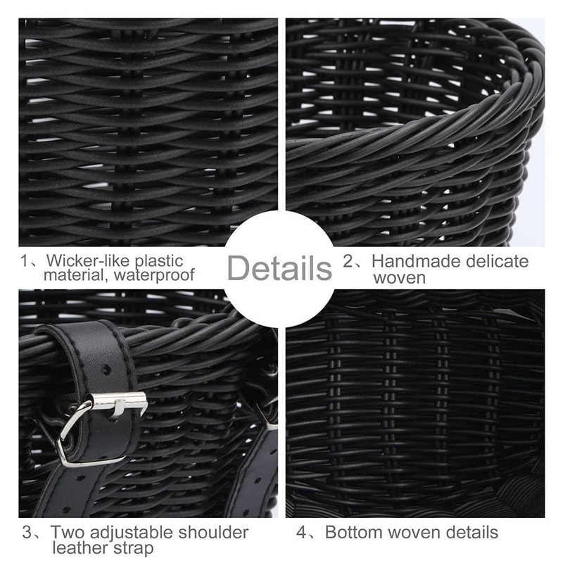 Adjustable Bicycle Front Basket Woven Handlebar Bike Basket For Storage And Daily Use 10