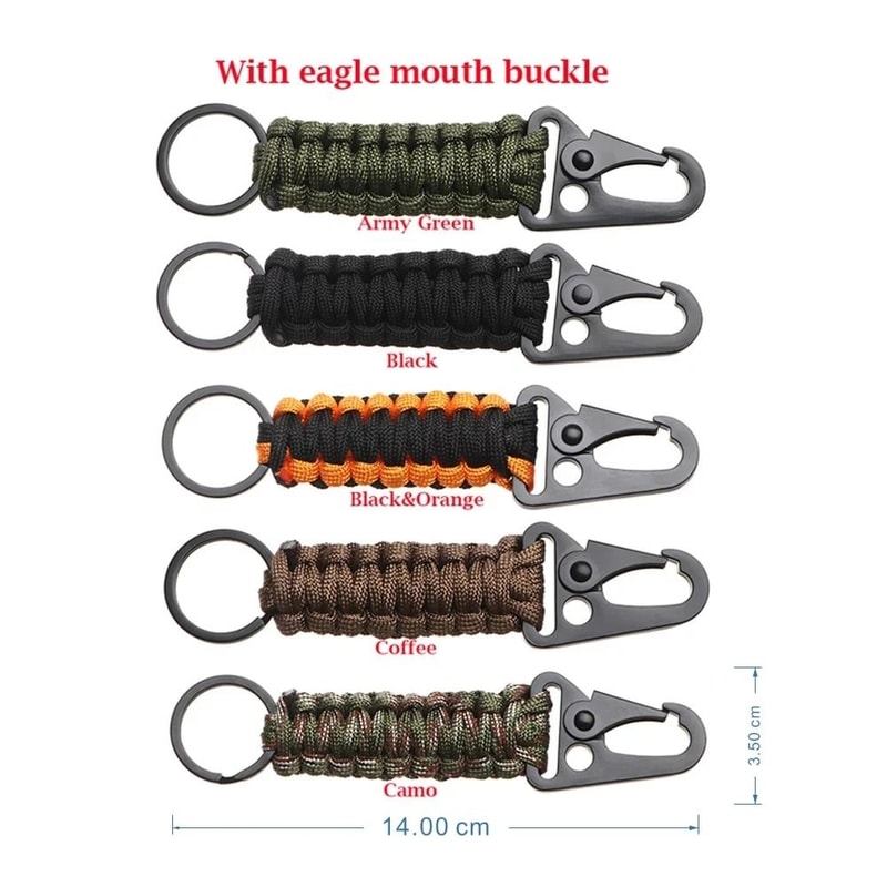 Paracord Monkey Fist Keychain Outdoor Safety Accessory With Steel Core 13
