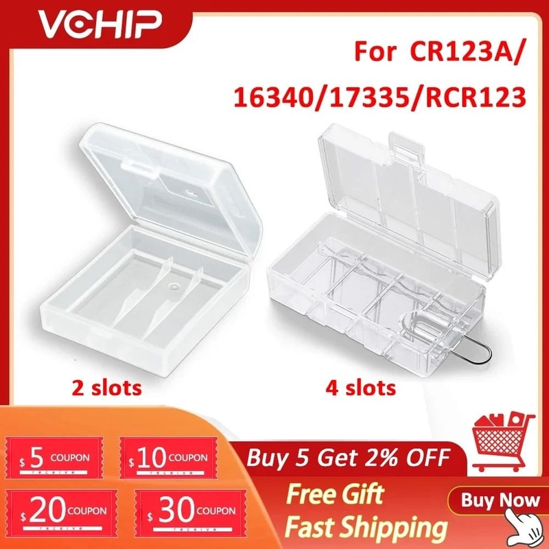 Transparent Battery Storage Box CR123 Battery Holder 16340 Battery Case 0