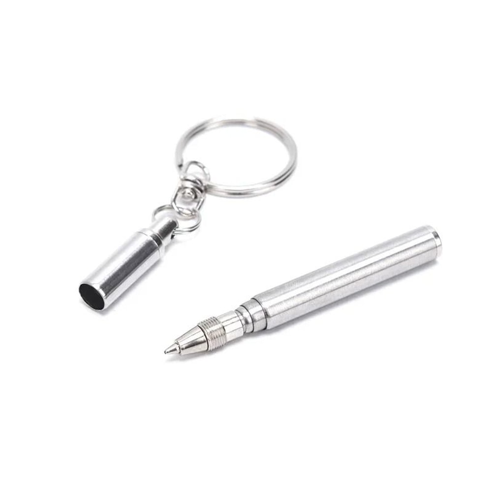Mini Telescopic Keychain Pen Stainless Steel Portable EDC Pen Tool 0