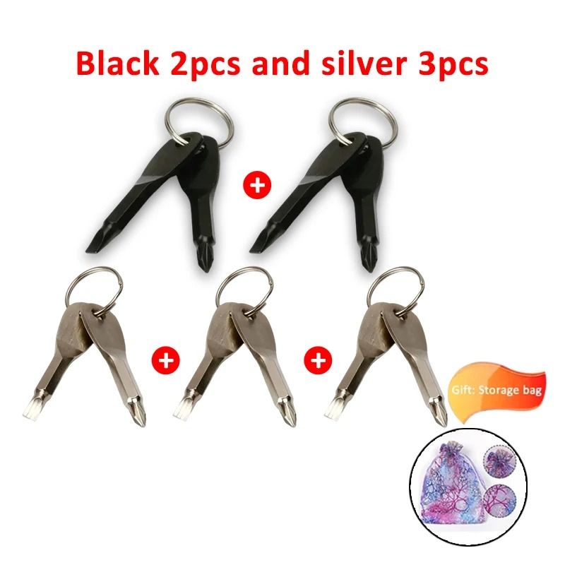 EDC Multi Tool Keychain Screwdriver Portable Outdoor Emergency Repair Tool 14