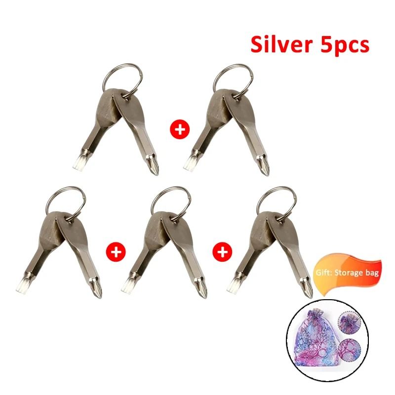 EDC Multi Tool Keychain Screwdriver Portable Outdoor Emergency Repair Tool 12