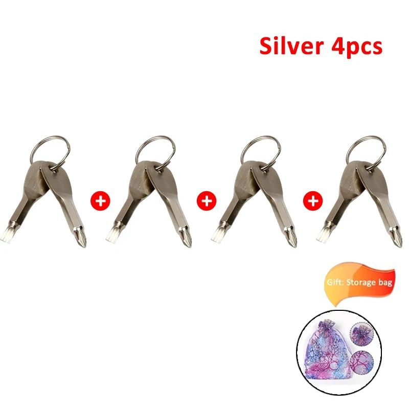 EDC Multi Tool Keychain Screwdriver Portable Outdoor Emergency Repair Tool 9