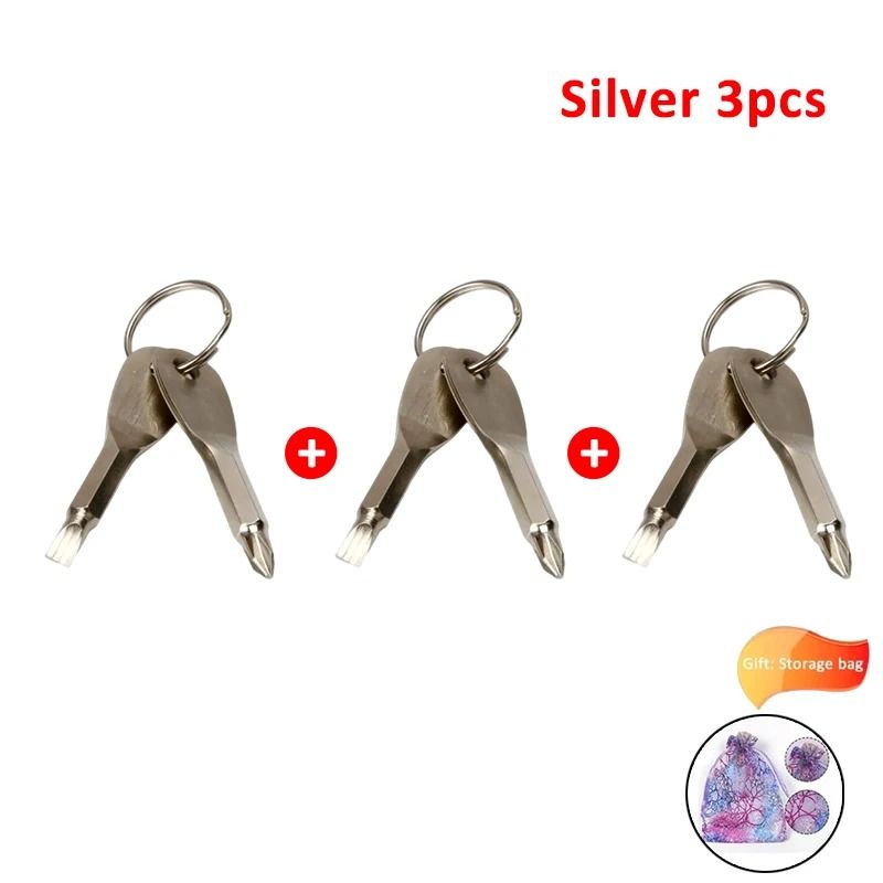 EDC Multi Tool Keychain Screwdriver Portable Outdoor Emergency Repair Tool 7